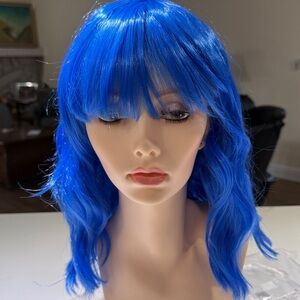 HAIR, 15-16” Costume wig with Bangs, Bright Blue